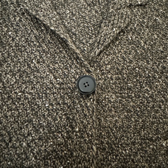 J. Jill Long Cardigan Soft Brown Tweed 1 Button Hidden Snap Close Pockets Size S - Picture 4 of 13
